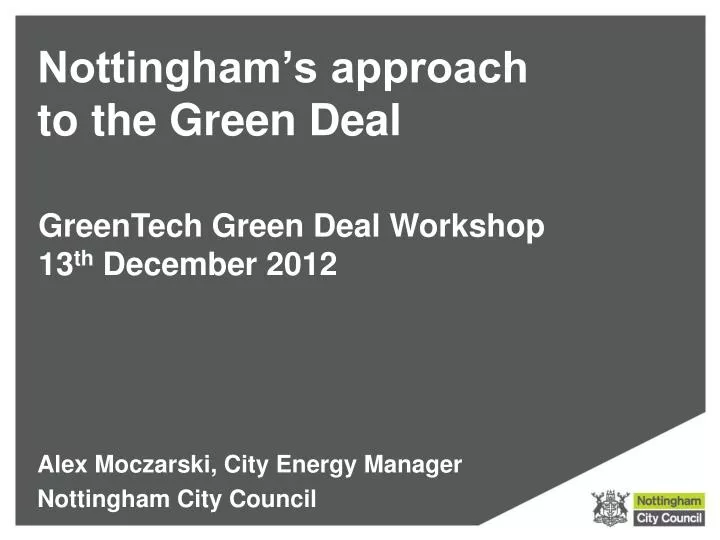 nottingham s approach to the green deal