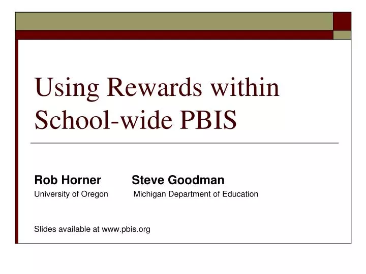 using rewards within school wide pbis