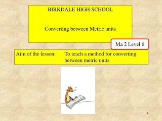 BIRKDALE HIGH SCHOOL Converting between Metric units