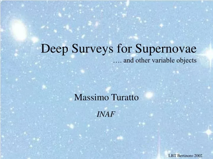 deep surveys for supernovae and other variable objects