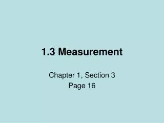 1.3 Measurement