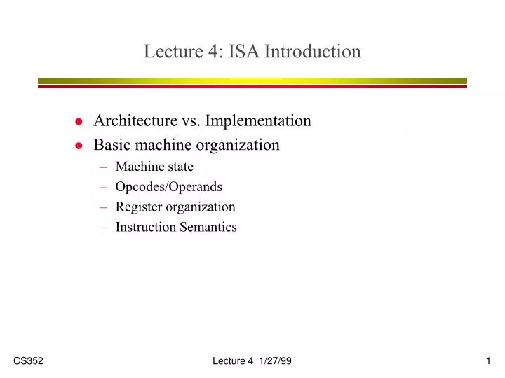 lecture 4 isa introduction