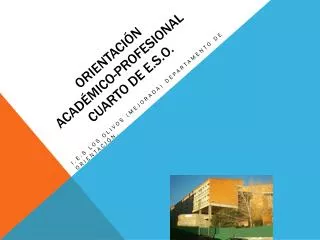 orientaci n acad mico profesional cuarto de e s o