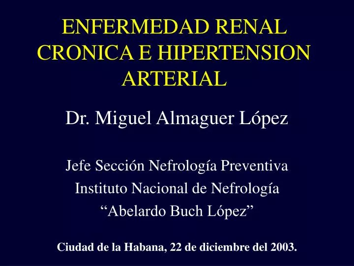 enfermedad renal cronica e hipertension arterial