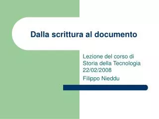 dalla scrittura al documento