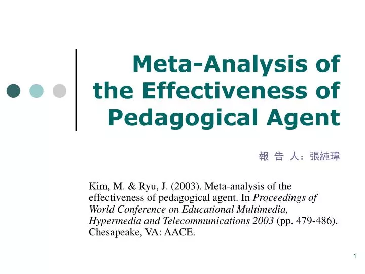 meta analysis of the effectiveness of pedagogical agent