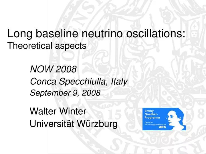 long baseline neutrino oscillations theoretical aspects