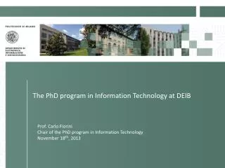 The PhD program in Information Technology at DEIB