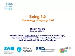 Being 3.0 Technology Subgroup GYF