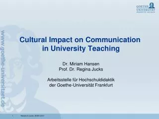cultural impact on communication in university teaching