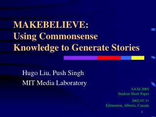 MAKEBELIEVE: Using Commonsense Knowledge to Generate Stories