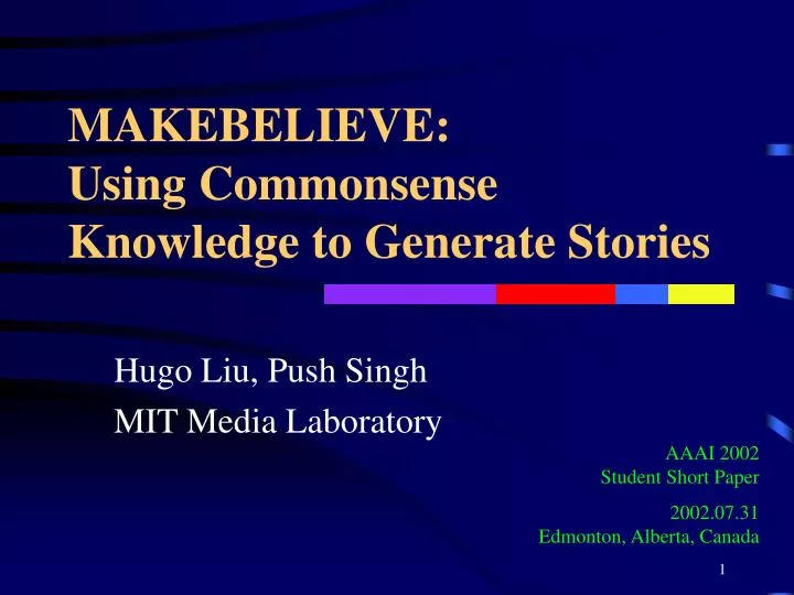 makebelieve using commonsense knowledge to generate stories