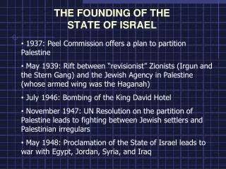 THE FOUNDING OF THE STATE OF ISRAEL