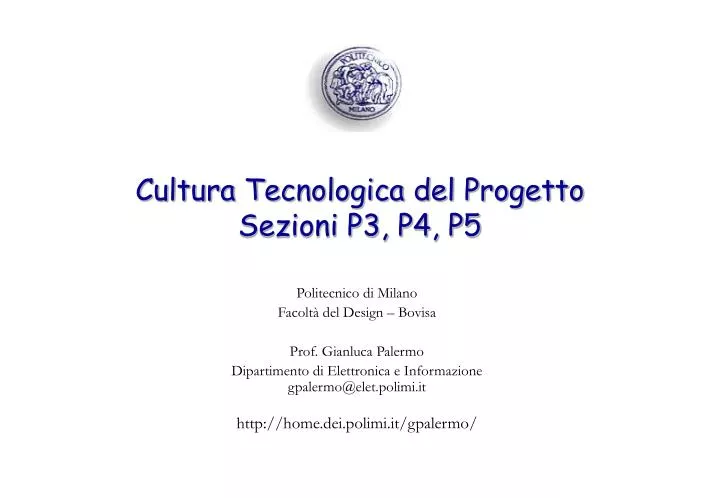 cultura tecnologica del progetto sezioni p3 p4 p5