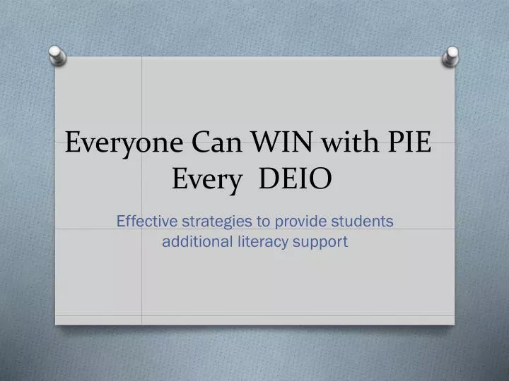 everyone can win with pie every deio