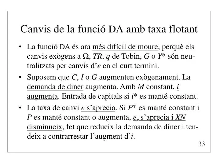 canvis de la funci da amb taxa flotant