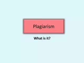 Plagiarism