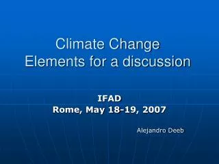 Climate Change Elements for a discussion