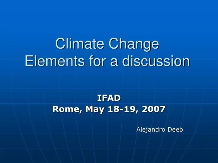 climate change elements for a discussion