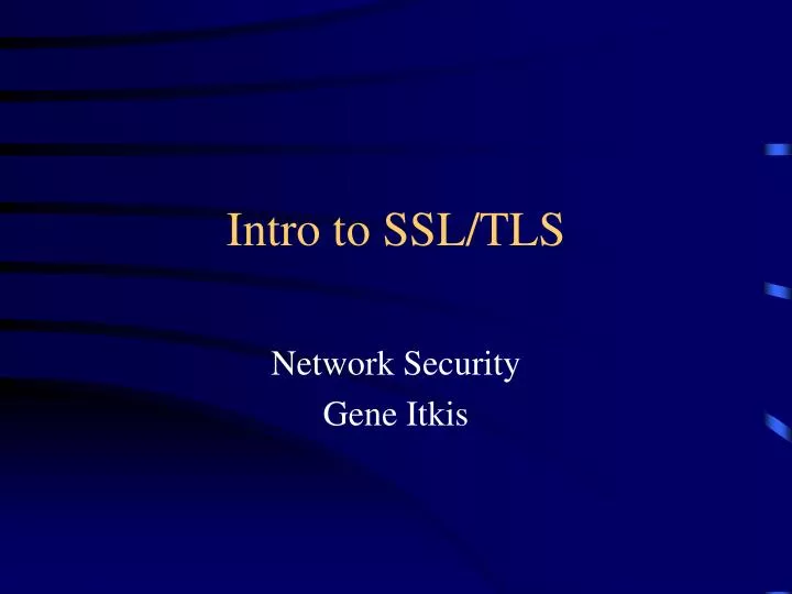 intro to ssl tls