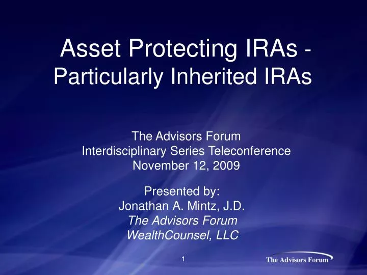 asset protecting iras particularly inherited iras