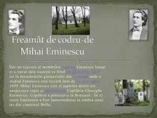 fream t de codru de mihai eminescu