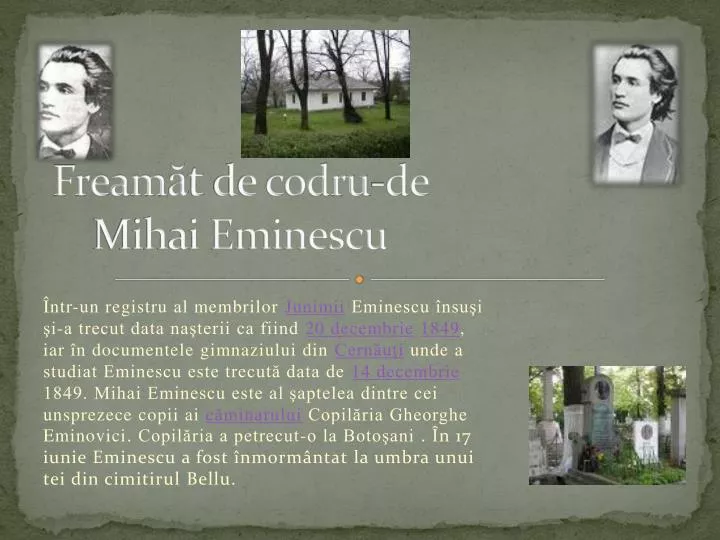 fream t de codru de mihai eminescu