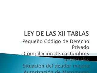 ley de las xii tablas