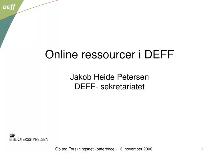 online ressourcer i deff jakob heide petersen deff sekretariatet
