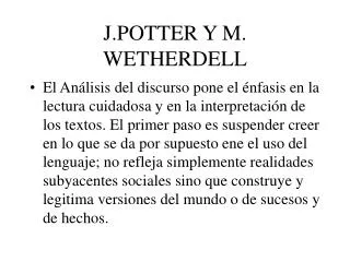 j potter y m wetherdell