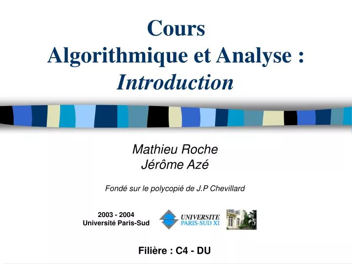 cours algorithmique et analyse introduction