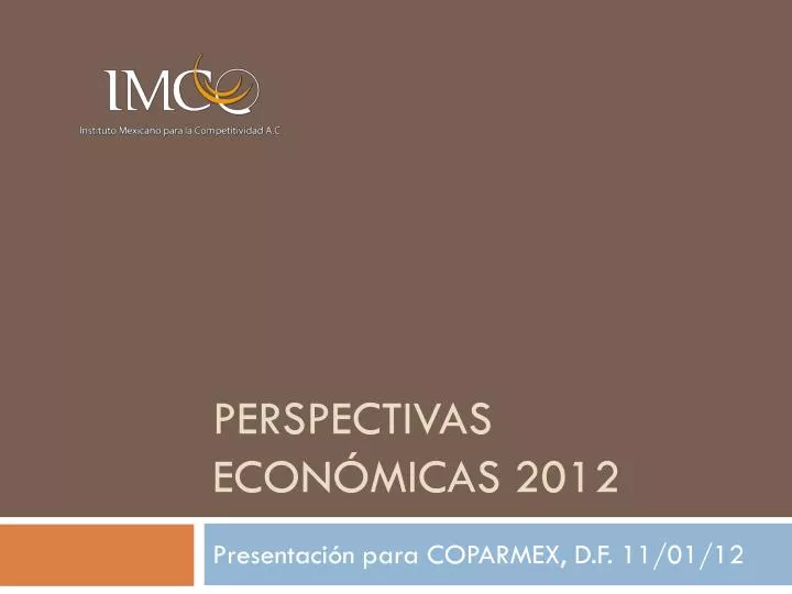 perspectivas econ micas 2012