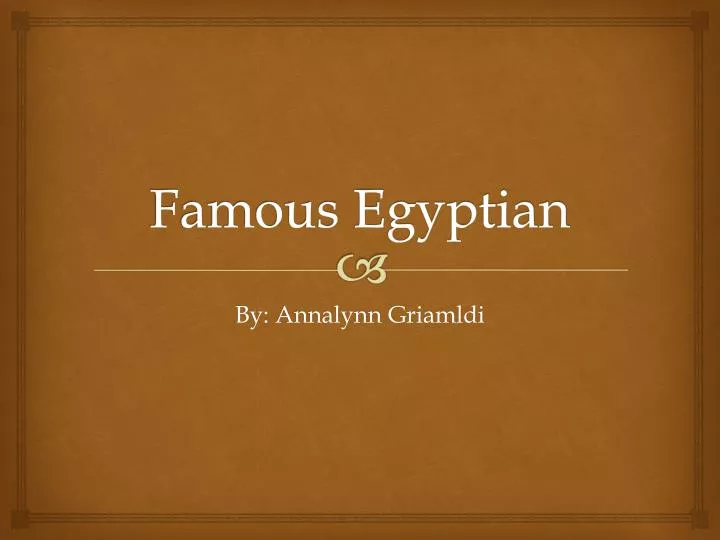 famous egyptian