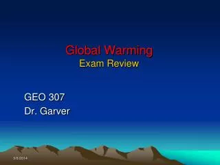 Global Warming Exam Review