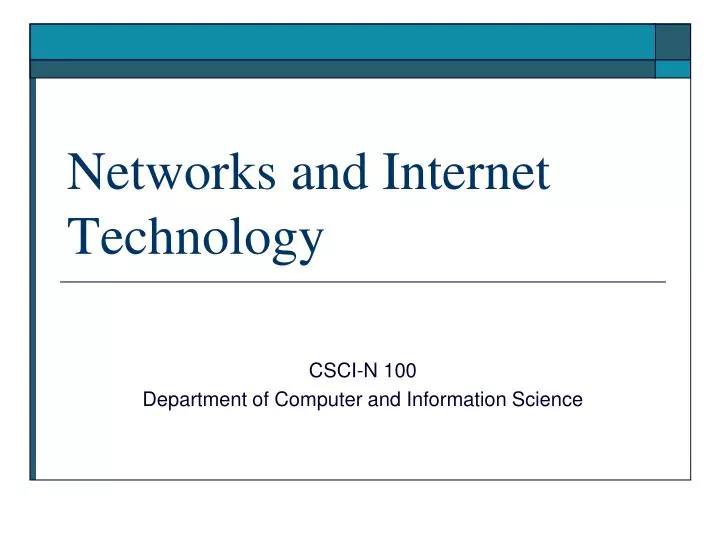 networks and internet technology