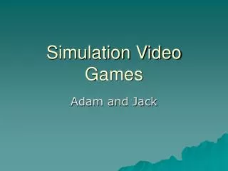 Simulation Video Games