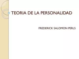 teoria de la personalidad