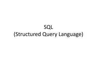 sql structured query language