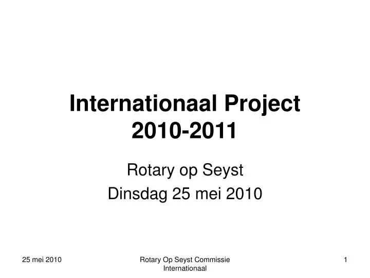 internationaal project 2010 2011