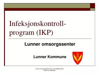 infeksjonskontroll program ikp