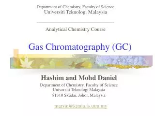 Gas Chromatography (GC)