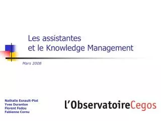 les assistantes et le knowledge management