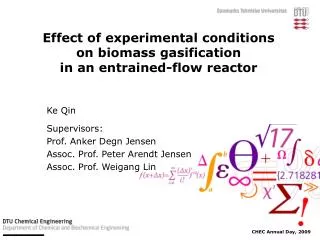 Effect of experimental conditions on biomass gasification in an entrained-flow reactor