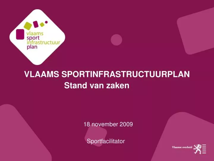 vlaams sportinfrastructuurplan stand van zaken