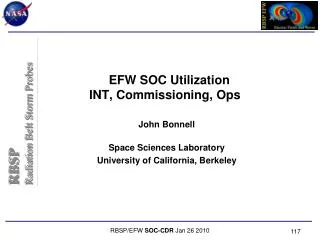 EFW SOC Utilization INT, Commissioning, Ops