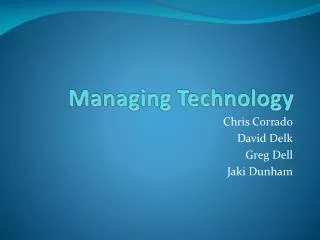 Managing Technology