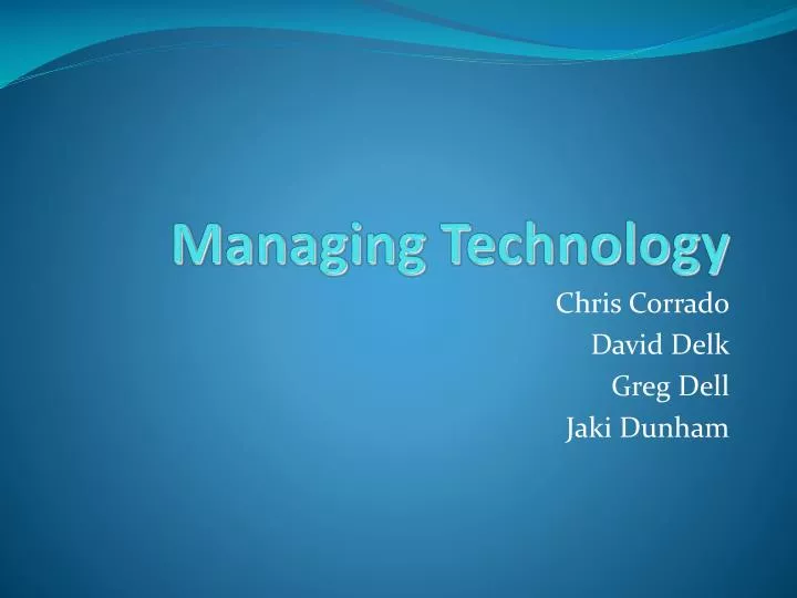 managing technology
