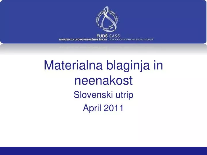 materialna blaginja in neenakost