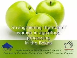 Strengthening the role of women in agro-food processing in the Bekaa