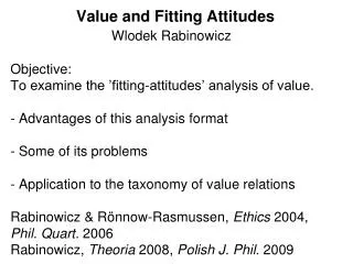 Lecture01 Value and Fitting attitudes